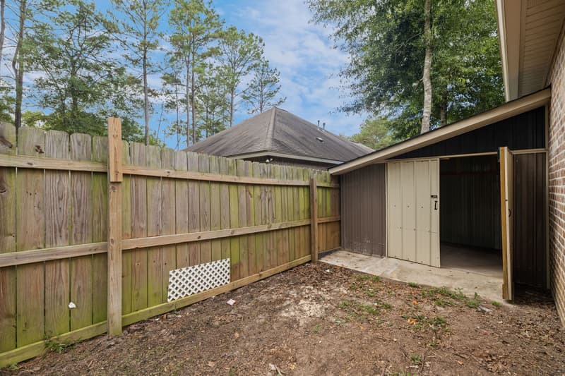 Storage shed at 30 Broad Leaf Cove, Petal, Mississippi