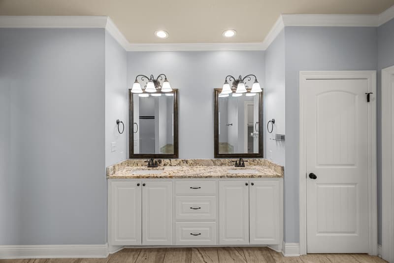 Bathroom double vanity at 30 Broad Leaf Cove, Petal, Mississippi