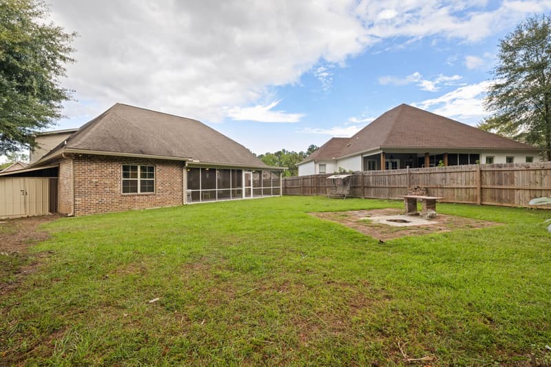 Fenced backyard at 30 Broad Leaf Cove, Petal, Mississippi