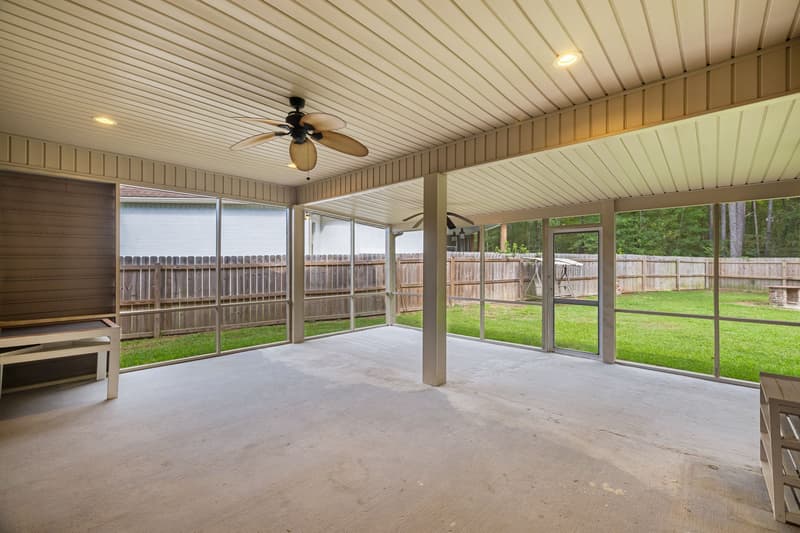 Screened porch at 30 Broad Leaf Cove, Petal, Mississippi