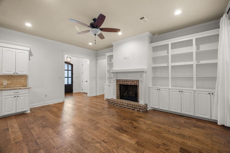 Living room built ins at 30 Broad Leaf Cove, Petal, Mississippi